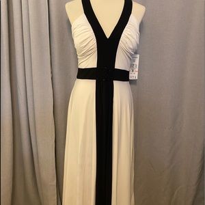 STUNNING Black and White Long Beaded Dress!